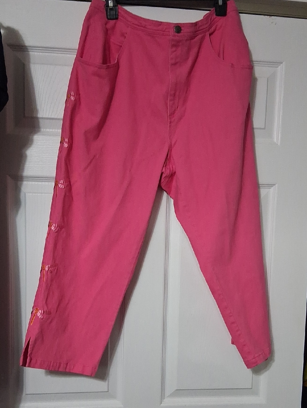 Quacker Factory Pink Embroidered Logo Top Sz 1X $24.